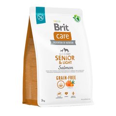 Brit Care Dog Grain-free Senior & Light - Сухой беззерновой корм для стареющих собак с лососем 3 кг