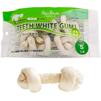 Petz Route Teeth White Gum ПЕТС РУТ КОСТЬ ДЛЯ ЧИСТКИ ЗУБОВ жевательное лакомство для собак, S 3 шт х 95 г