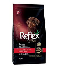 Reflex Plus Adult Dog Food with Lamb & Rice for Medium & Large Breeds - Рефлекс Плюс сухой корм для юниоров средних и крупных пород с ягненком и рисом 3 кг