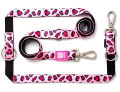 Max & Molly Multi-Function Leash Leopard Pink/L - Многофункциональный розовый поводок с леопардовым принтом