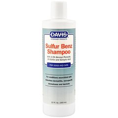 Davis Sulfur Benz Shampoo - Дэвис шампунь для собак и кошек с заболеваниями кожи, с пероксидом бензоила, серой и салициловой кислотой 355 мл