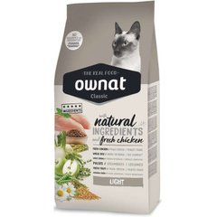 Ownat Adult Light - Сухий корм для малоактивних котів з куркою 1,5 кг