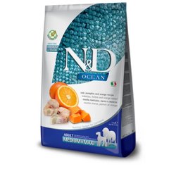 Farmina N&D Grain Free Ocean Pumkin - Беззерновой сухой корм для собак средних и крупных пород с треской и апельсином 12 кг