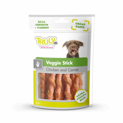 Truly Veggie Stick - Трули лакомство для собак морковные палочки, завернутые в курицу 90 г