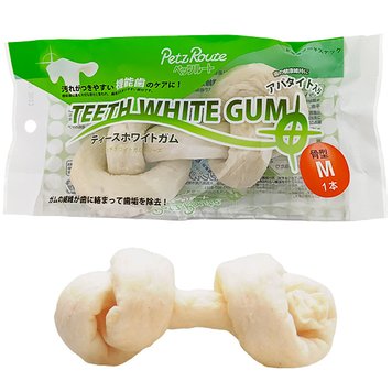 Petz Route Teeth White Gum ПЕТС РУТ КОСТЬ ДЛЯ ЧИСТКИ ЗУБОВ жевательное лакомство для собак, M 1 шт х 114 г