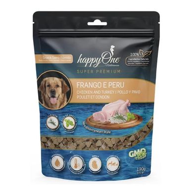 happyOne Mediterraneum Dog Chicken & Turkey Snack - Ласощі для собак з куркою та індичкою 190 г