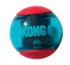 Kong Squeezz Action - Конг игрушка для собак мяч полупрозрачный, красно-синий S, 1 шт