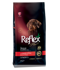 Reflex Plus Adult Dog Food with Lamb & Rice for Medium & Large Breeds - Рефлекс Плюс сухий корм для юніорів середніх і великих порід з ягням та рисом 15 кг