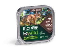 Monge Cat Вwild Grain Free Консервы беззерновые из буйвола с овощами для кошек крупных пород от 2 месяцев 100 г