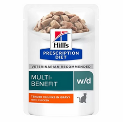 Hill's Prescription Diet W/D Multi-Benefit Cat with Chicken Пауч при цукровому діабеті та надмірній вазі з куркою 6 шт 85 г