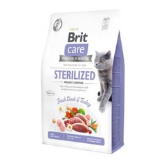 Brit Care Cat Grain Free Sterilized Weight Control - Беззерновой корм для взрослых и стерилизованных кошек с уткой и индейкой 2 кг