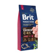 Brit Premium by Nature Junior L - Сухой корм для щенков и молодых собак больших пород с курицей 15 кг