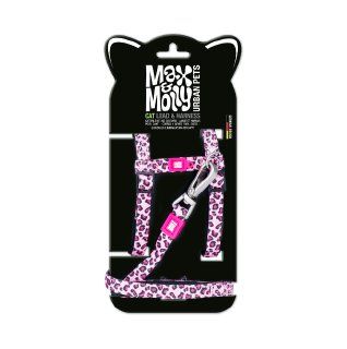 Max Molly Cat Harness/Leash Set - Leopard Pink/1 Size - Набір шлеї та повідця для котів з леопардовим принтом