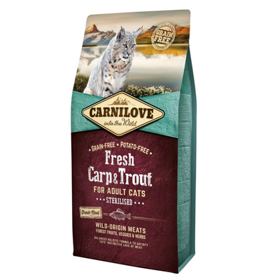 Carnilove Fresh Carp & Trout Sterilised Cats - Сухий корм для стерилізованих котів з коропом і фореллю 6 кг