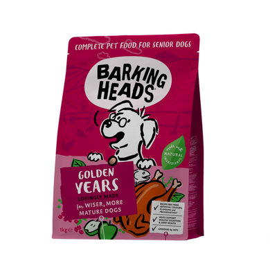 Barking Heads Golden Years Chiken та Brown Rice Mature All Breeds - Баркінг Хедс сухий корм для літніх собак з куркою та рисом 1 кг
