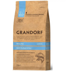 Grandorf White Fish Adult Medium and Maxi Breeds - Грандорф сухой комплексный корм для взрослых средних собак и больших пород с рыбой 3 кг