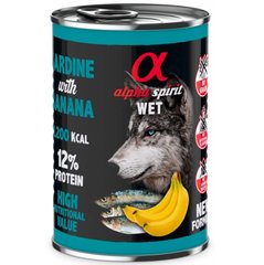 Alpha Spirit Dog Sardine with Banana - Влажный корм для взрослых собак с сардиной и бананами 400 г