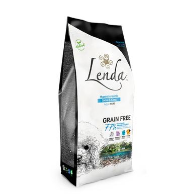 Сухий беззерновий корм для собак дрібних порід Lenda Mini Hypoalergenic SKIN & COAT Grain Free, 2 кг