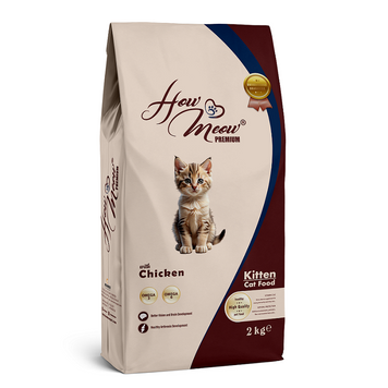 Полнорационный сухой корм для котят How Meow Adult Kitten с курицей, 2 кг