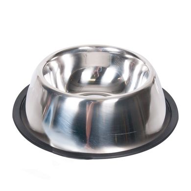 Flamingo Dish Rubber Rim ФЛАМИНГО РУБЕР РИМ миска с резиновым ободком для собак, нержавейка (0.946 ( d=17 см))