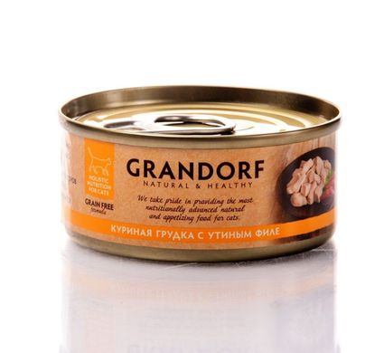 Grandorf Chicken Breast & Duck Fillet - Грандорф консервы для кошек с куриной грудкой и утиным филе 70 г
