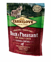 Carnilove Cat Hairball Control Duck & Pheasant - Сухой корм для выведения комочков шерсти у кошек с уткой и фазаном 0,4 кг