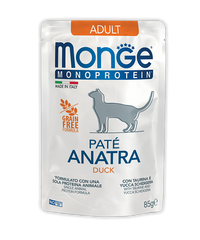 Monge Pate Duck Adult Cat - Вологий монопротеїновий корм з качки для дорослих котів 85 г