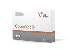 Vet Expert CoproVet - Пищевая добавка для кошек и собак для эффективного решения проблемы копрофагии (поедания кала), 30 капсул
