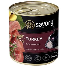 Savory Dog Gourmand Turkey - Сейвори консервы для взрослых собак с индейкой 400 г