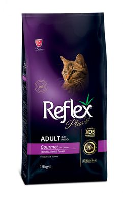 Reflex Plus Multi Colour Adult Cat Food with Chicken - Рефлекс Плюс сухий корм для котів Gourmet з куркою 15 кг