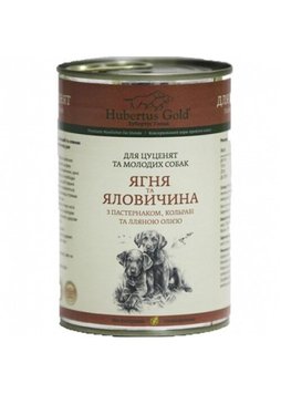 Hubertus Gold - Влажный корм Ягненок и Говядина с Пастернаком и Кольраби для щенков и молодых собак 400 г