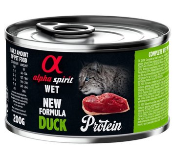 Alpha Spirit Cat Duck Protein - Влажный корм для взрослых кошек с уткой 200 г