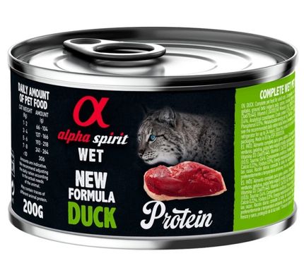 Alpha Spirit Cat Duck Protein - Вологий корм для дорослих котів з качкою 200 г