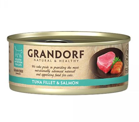 Вологий корм для котів Grandorf TUNA FILLET & SALMON філе тунця з лососем, 70 г