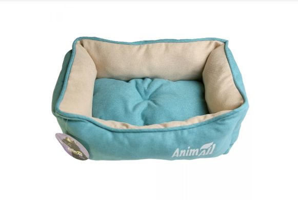 AnimAll Nena Velours Breeze - Лежанка бирюзово-бежевого цвета для собак и кошек, размер 45×35×16 см