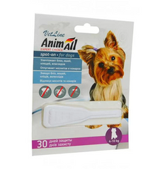 AnimAll VetLine spot-on - Краплі від бліх, волосоїдів та кліщів для собак вагою 4-10 кг