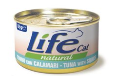 LifeCat консерва для котов тунец с кальмаром 85 г