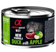 Alpha Spirit Cat Duck with Green Apple - Влажный корм для взрослых кошек с уткой и зелеными яблоками 200 г
