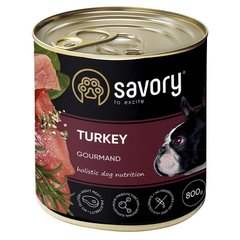 Savory Dog Gourmand Turkey - Сейвори консервы для взрослых собак с индейкой 800 г