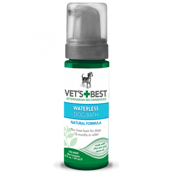 VET'S BEST Waterless Dog Bath - Піна для експрес чистки собак, 147 мл