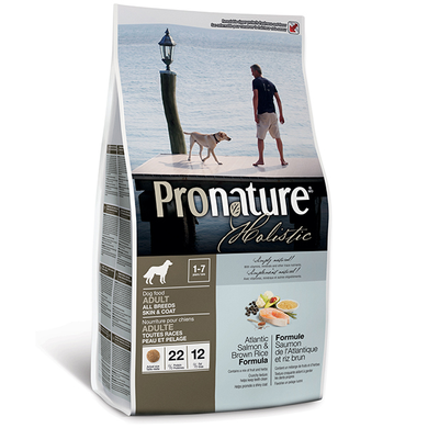 Pronature Holistic Dog Atlantic Salmon and Brown Rice (22/12) - Сухий корм для собак усіх порід з атлантичним лососем та коричневим рисом 2,72 кг