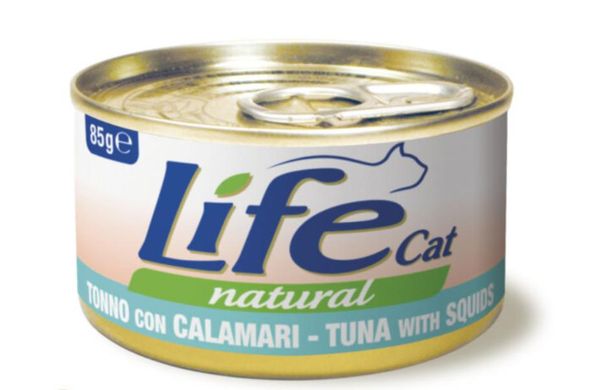 LifeCat консерва для котов тунец с кальмаром 85 г