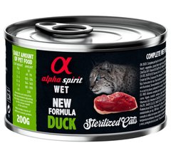 Alpha Spirit Cat Sterilized Duck - Влажный корм для стерилизованных кошек с уткой 200 г