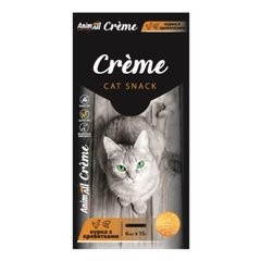 AnimAll Сreme - Ласощі для для котів зі смаком курки з креветками 6×15 г