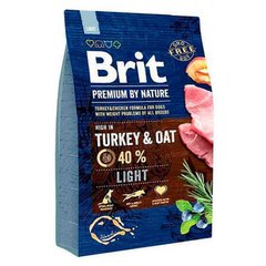 Brit Premium by Nature Light Turkey & Oats - Сухий корм для собак з надмірною вагою з індичкою 3 кг