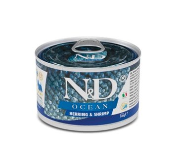 Farmina N&D Grain Free Ocean Herring & Shrimp Adult Mini - Консерви для дорослих собак дрібних порід з оселедцем, тріскою, тунцем та креветкою 140 г