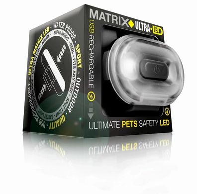 Світлодіодний ліхтарик для собак на нашийник Max & Molly Matrix Ultra LED Safety/Cube, білий (куб)