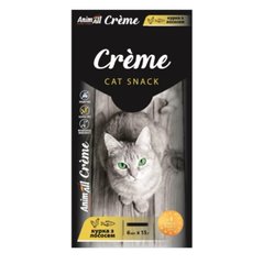 AnimAll Сreme - Ласощі для для котів зі смаком курки з лососем 6×15 г
