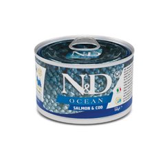 Farmina N&D Grain Free Ocean Salmon & Cod Adult Mini - Консерви для дорослих собак дрібних порід з лососем та тріскою 140 г