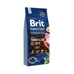 Brit Premium by Nature Light Turkey & Oats - Сухий корм для собак з надмірною вагою з індичкою 15 кг